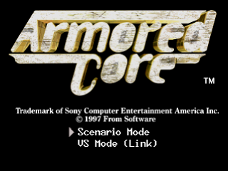 Armored Core title screen for Playstation